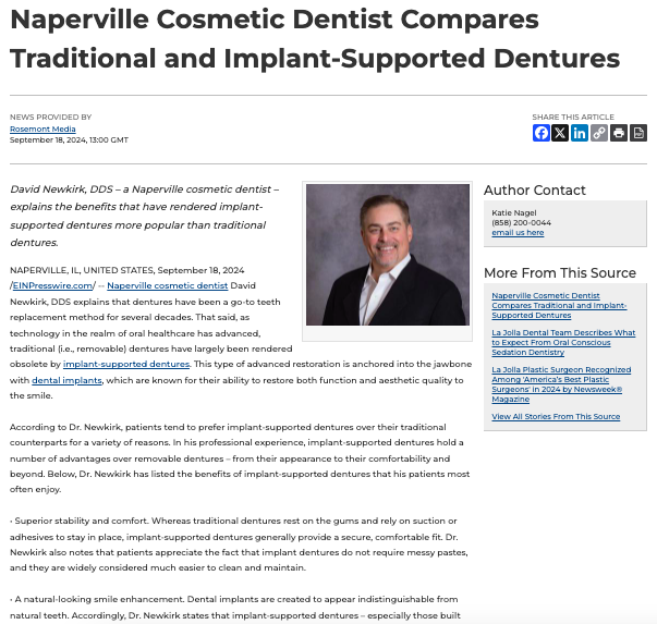 Naperville Cosmetic Dentist On Traditional Vs Implant Supported Dentures